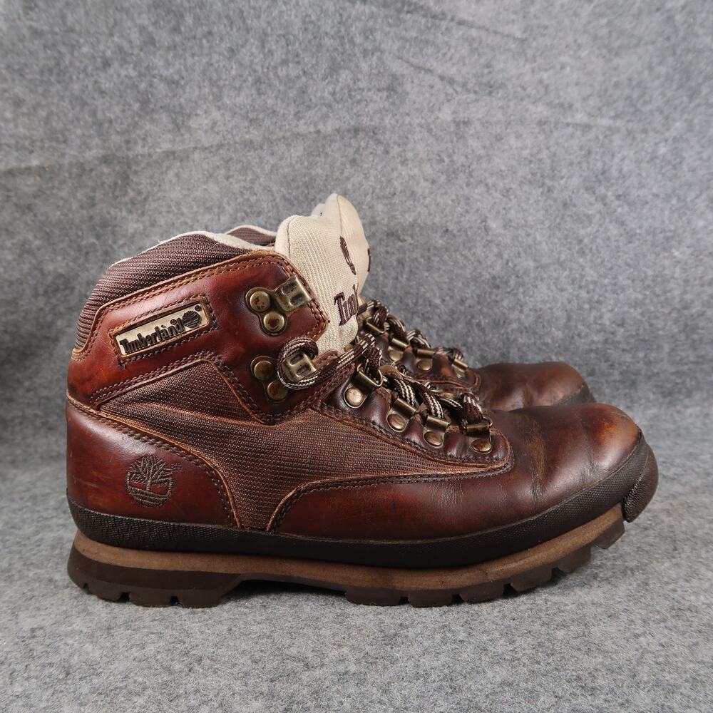 Timberland Shoes Womens 8.5 Boots Hiking Vintage Leather Lace Up Brown Trail